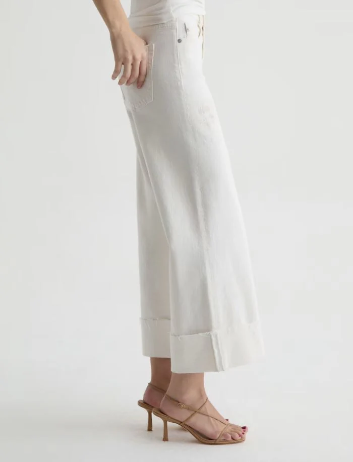 AG Jeans Saige Wide Leg Crop, Powder Mended - Image 4