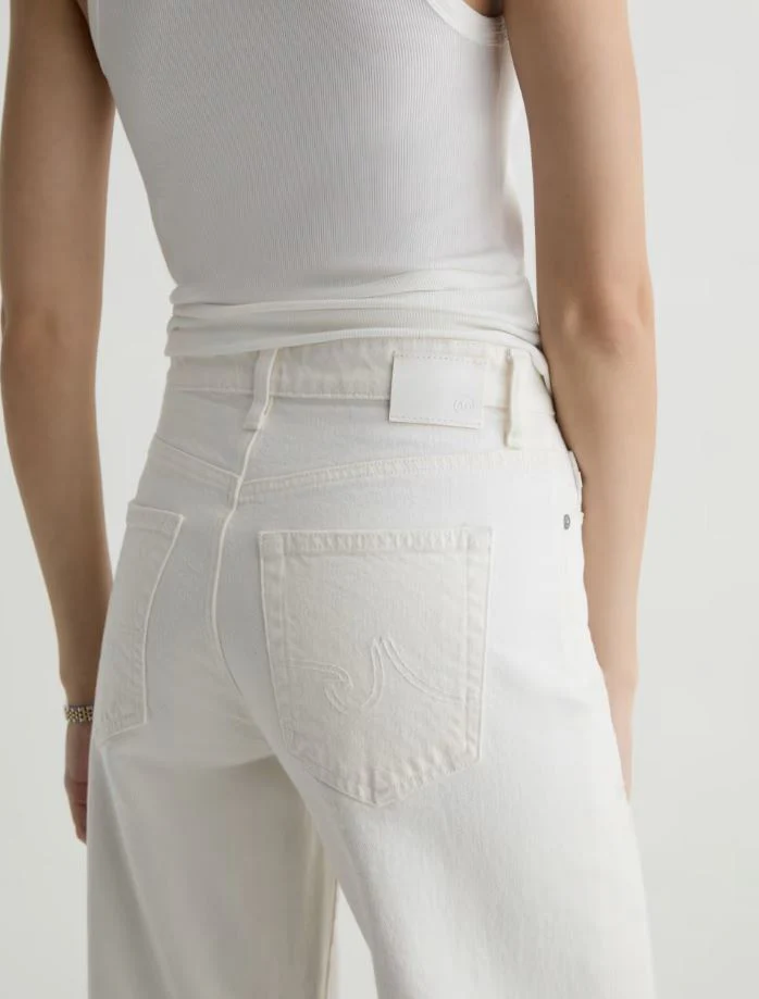 AG Jeans Saige Wide Leg Crop, Powder Mended - Image 6