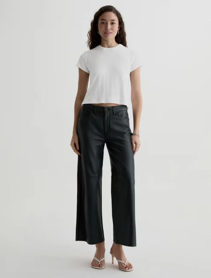 AG Jeans Sadie Pointelle Tee, Powder - Image 3