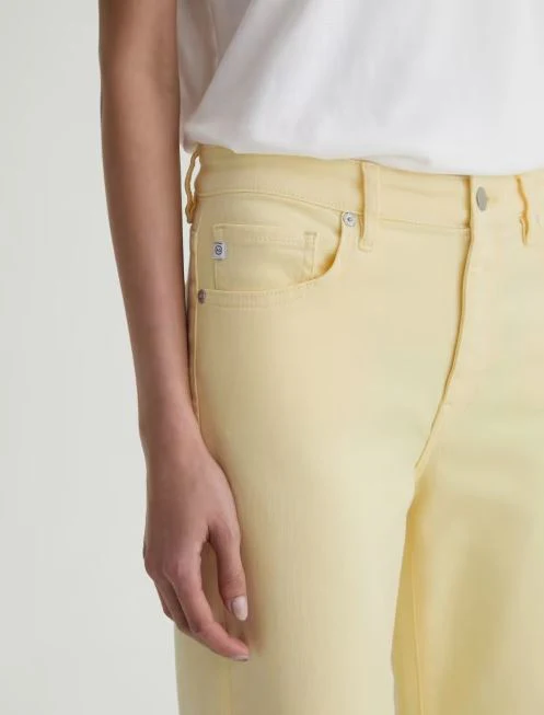 AG Jeans Saige Wide Leg Crop, Sunlight Yellow - Image 3