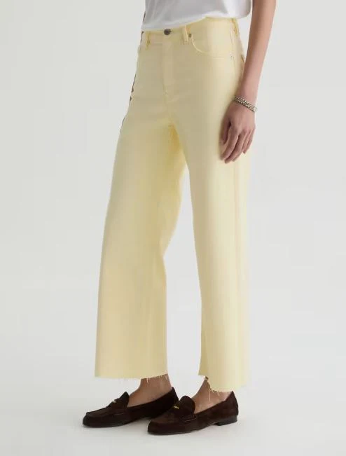 AG Jeans Saige Wide Leg Crop, Sunlight Yellow - Image 5
