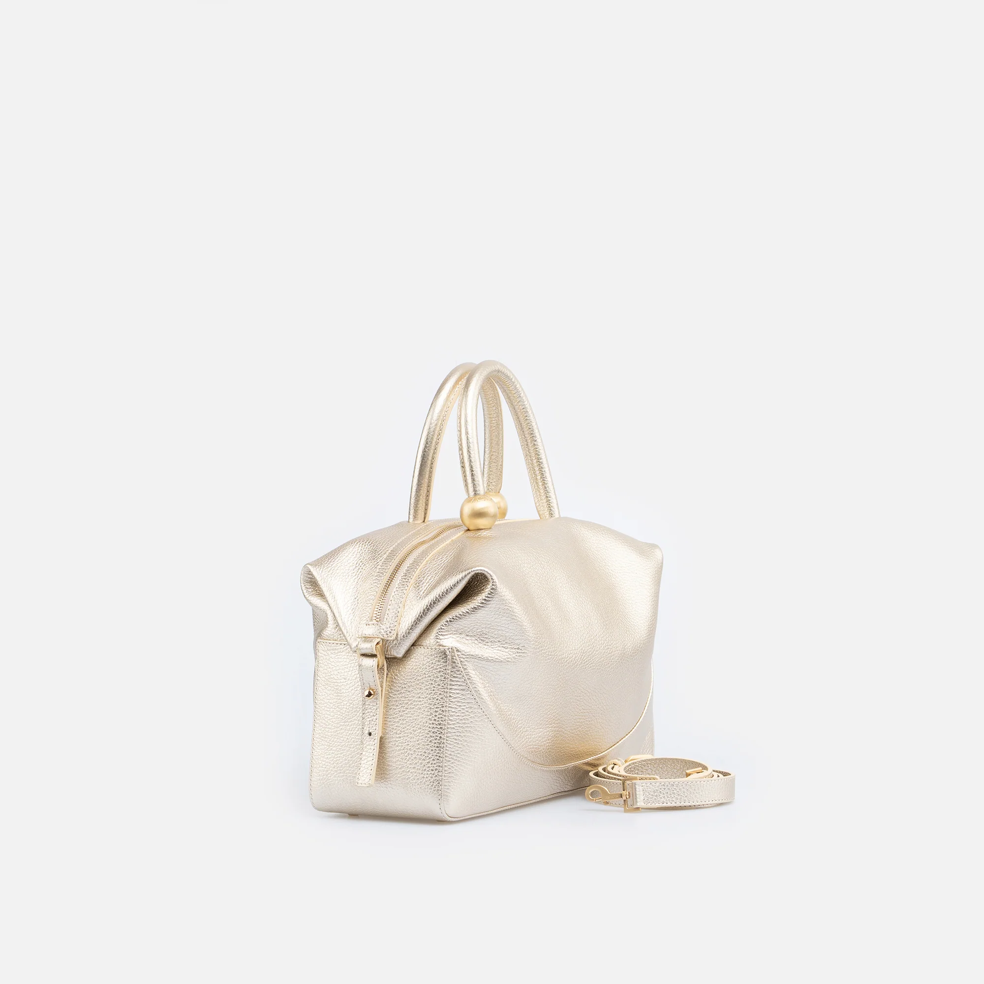 Arcadia Dione Large Top Handle Bag, Metallic Gold-Final Sale - Image 2