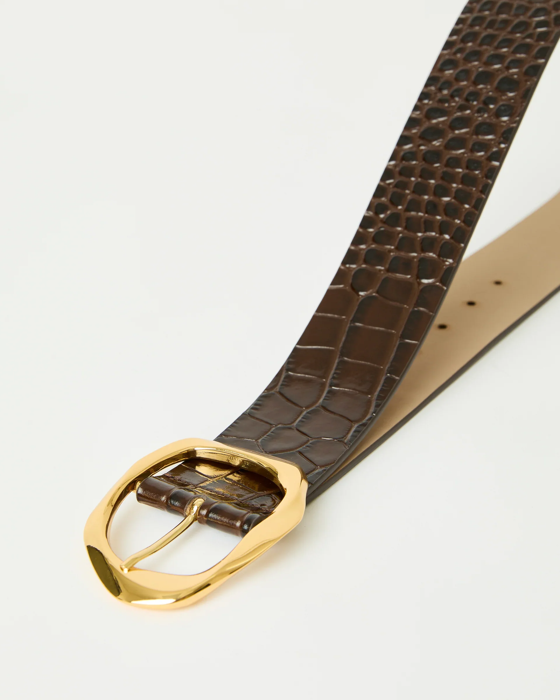 B-Low The Belt Edmond Croco Belt, Chocolate - Image 2