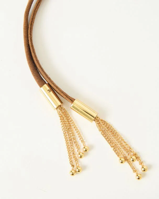 B-Low the Belt Melrose Wrap Suede Belt, Bronze/Gold - Image 2