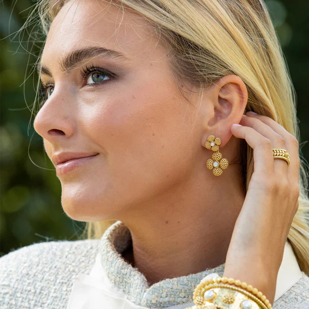 Capucine De Wulf Berry Clover Convertible Duo Earrings, Mother of Pearl - Image 4