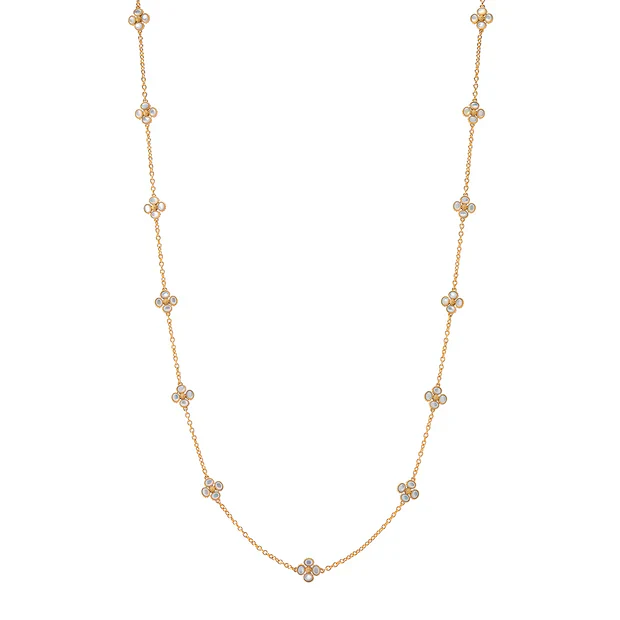 Capucine De Wulf Berry Clover Double Sided Necklace, Mother of Pearl  34" - Image 2