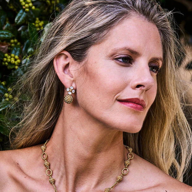 Capucine De Wulf Berry Clover Drop Earrings, Mother of Pearl - Image 4