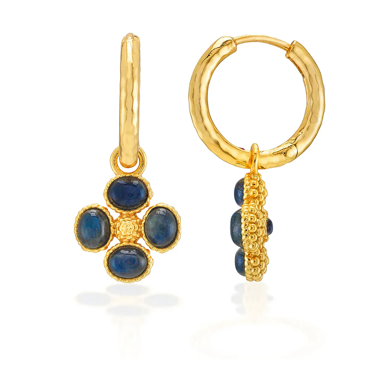 Capucine De Wulf Berry Clover Hoop Earrings with Double Sided Charms, Labradorite - Image 4