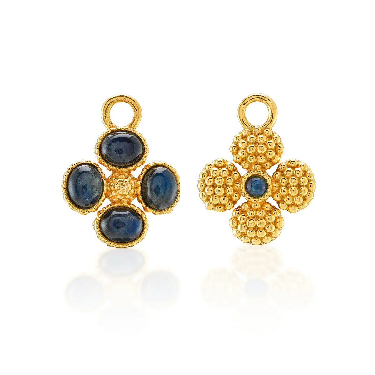Capucine De Wulf Berry Clover Hoop Earrings with Double Sided Charms, Labradorite - Image 5