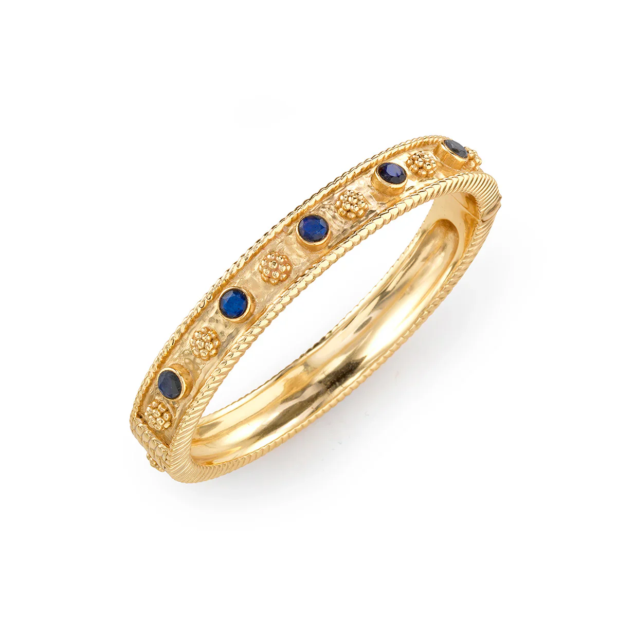 Capucine De Wulf Berry Gem Hinged Bangle with Blue Labradorite, Classic - Image 3