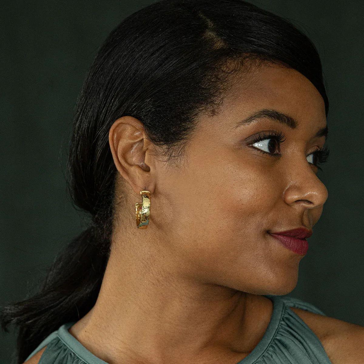 Capucine De Wulf Cleopatra Classic Hoop Earrings, Medium - Image 5