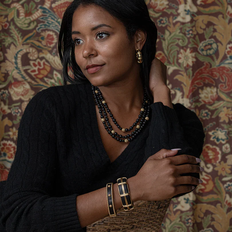 Capucine De Wulf Gaia Cage Hoop Earrings, Ebony - Image 2