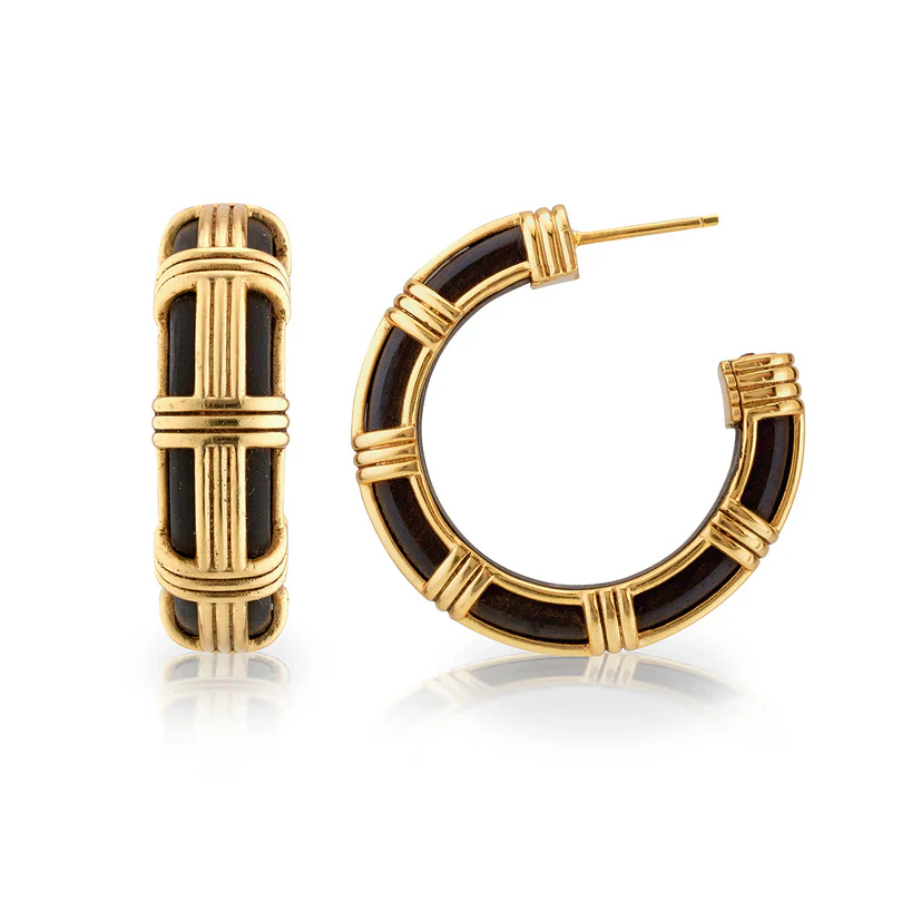 Capucine De Wulf Gaia Cage Hoop Earrings, Ebony - Image 3