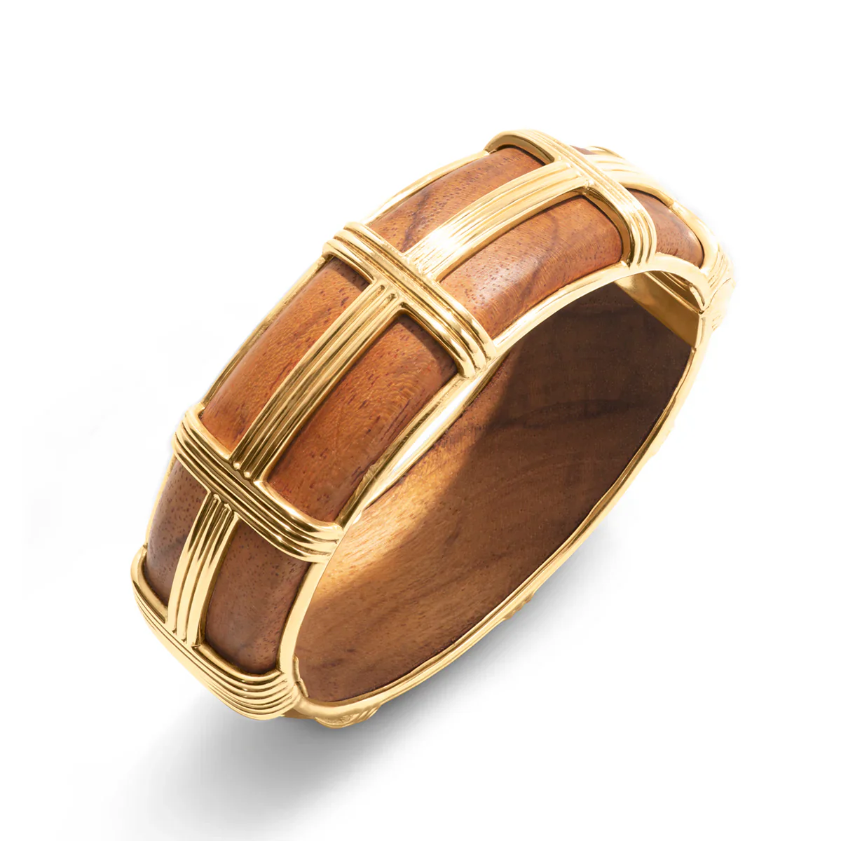 Capucine De Wulf Gaia Hinged Bangle, Teak, Available in 2 Sizes - Image 4