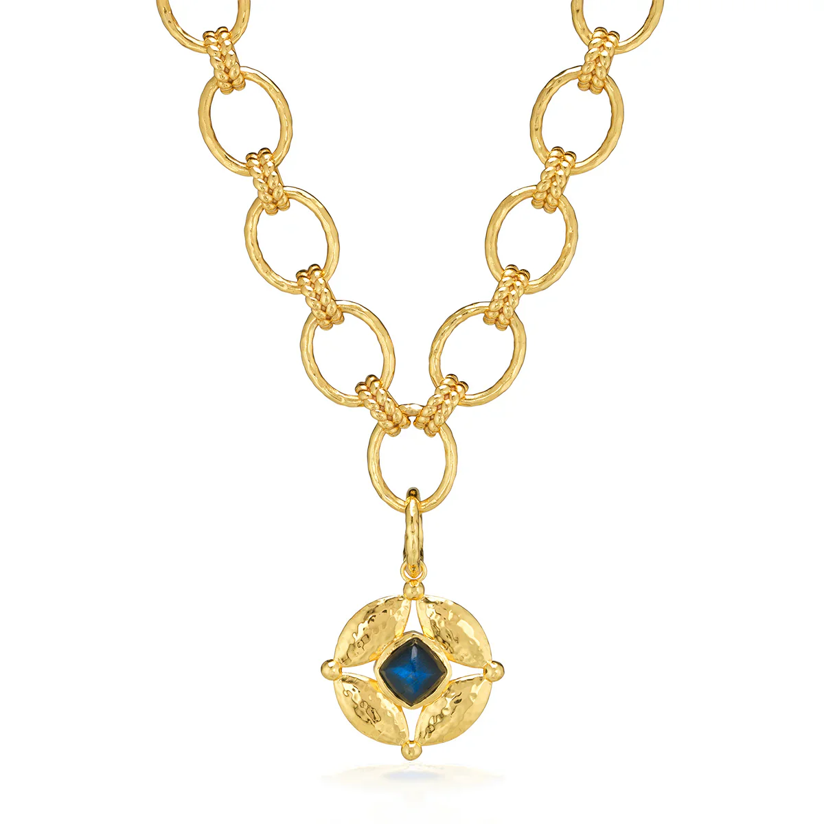 Capucine De Wulf Mystic Eye Double Sided Pendant, Blue Labradorite/Green Onyx - Image 5