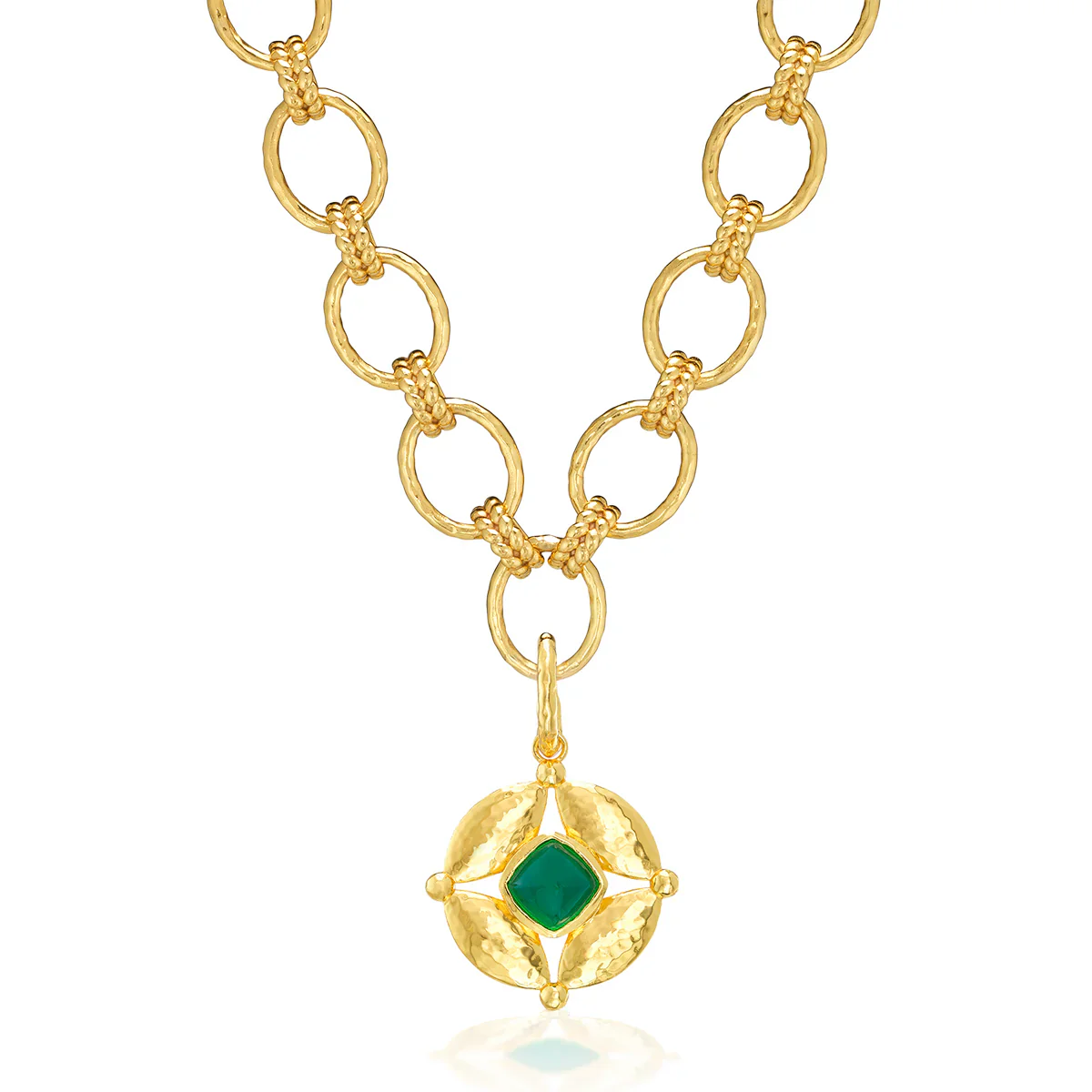 Capucine De Wulf Mystic Eye Double Sided Pendant, Blue Labradorite/Green Onyx - Image 6