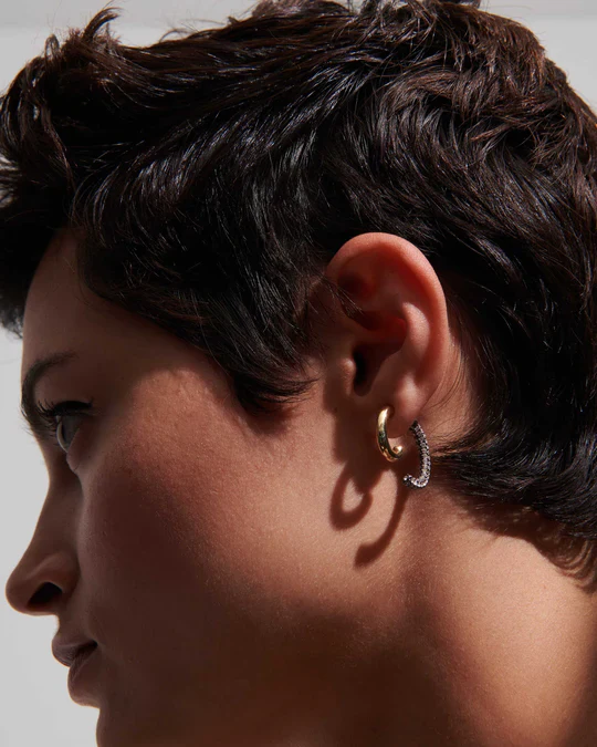 Demarson Pave Luna Earrings, Available in 2 Sizes - Image 8