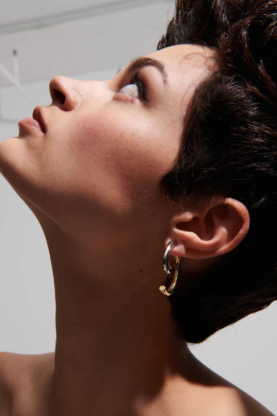 Demarson Two Tone Luna Earrings, Available in 2 Sizes - Image 3