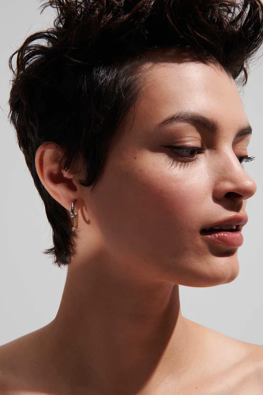 Demarson Two Tone Luna Earrings, Available in 2 Sizes - Image 6