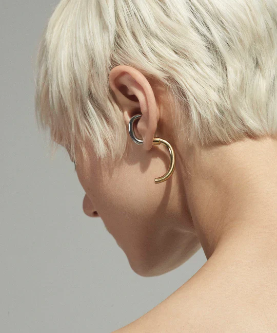 Demarson Two Tone Luna Earrings, Available in 2 Sizes - Image 8