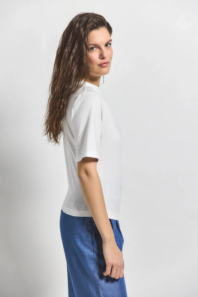 Derek Lam 10 Crosby Frederic Ruched Short Sleeve Tee - Final Sale - Image 3