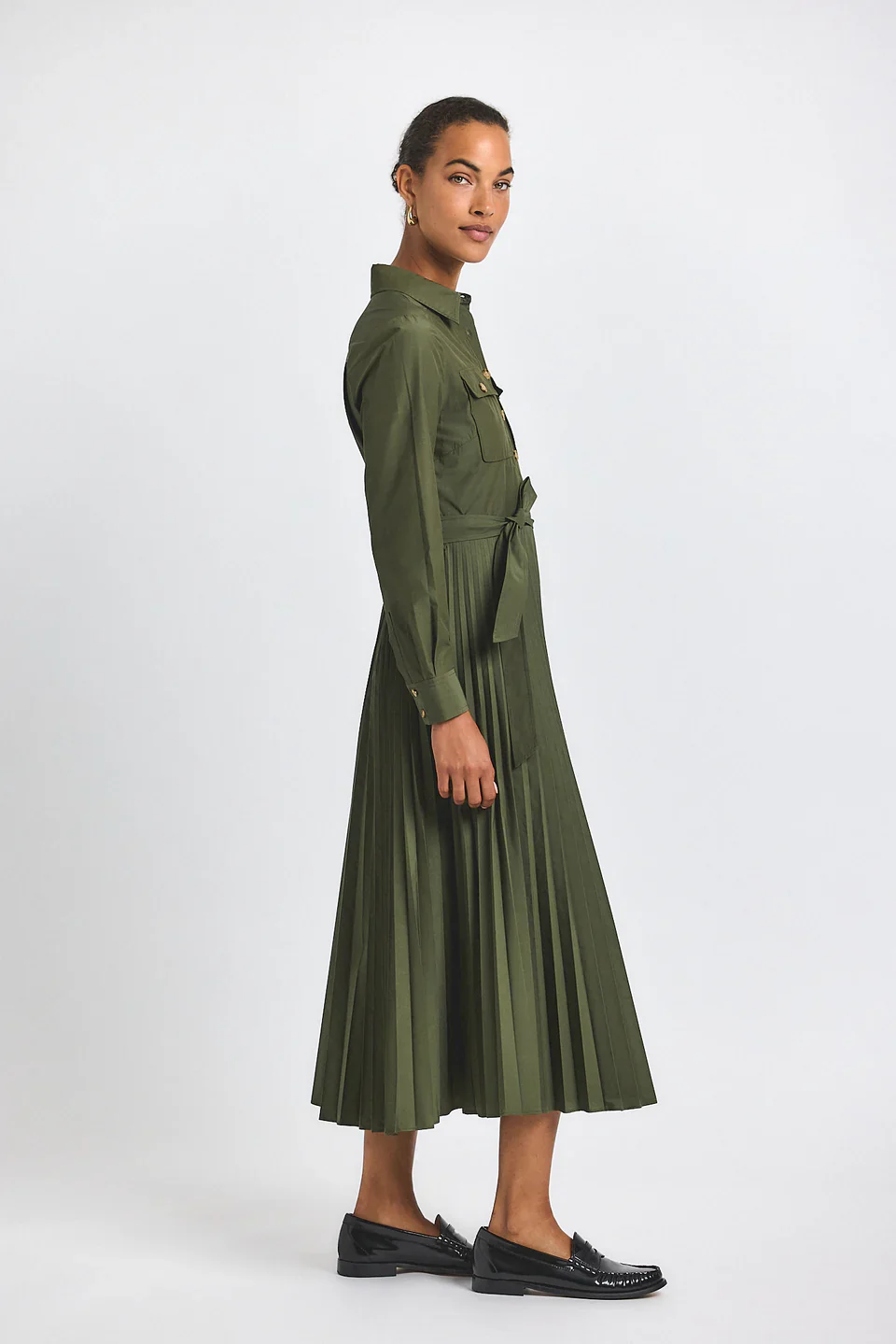 Derek Lam 10 Crosby Kenza Pleated Shirt Dress - Final Sale - Image 3