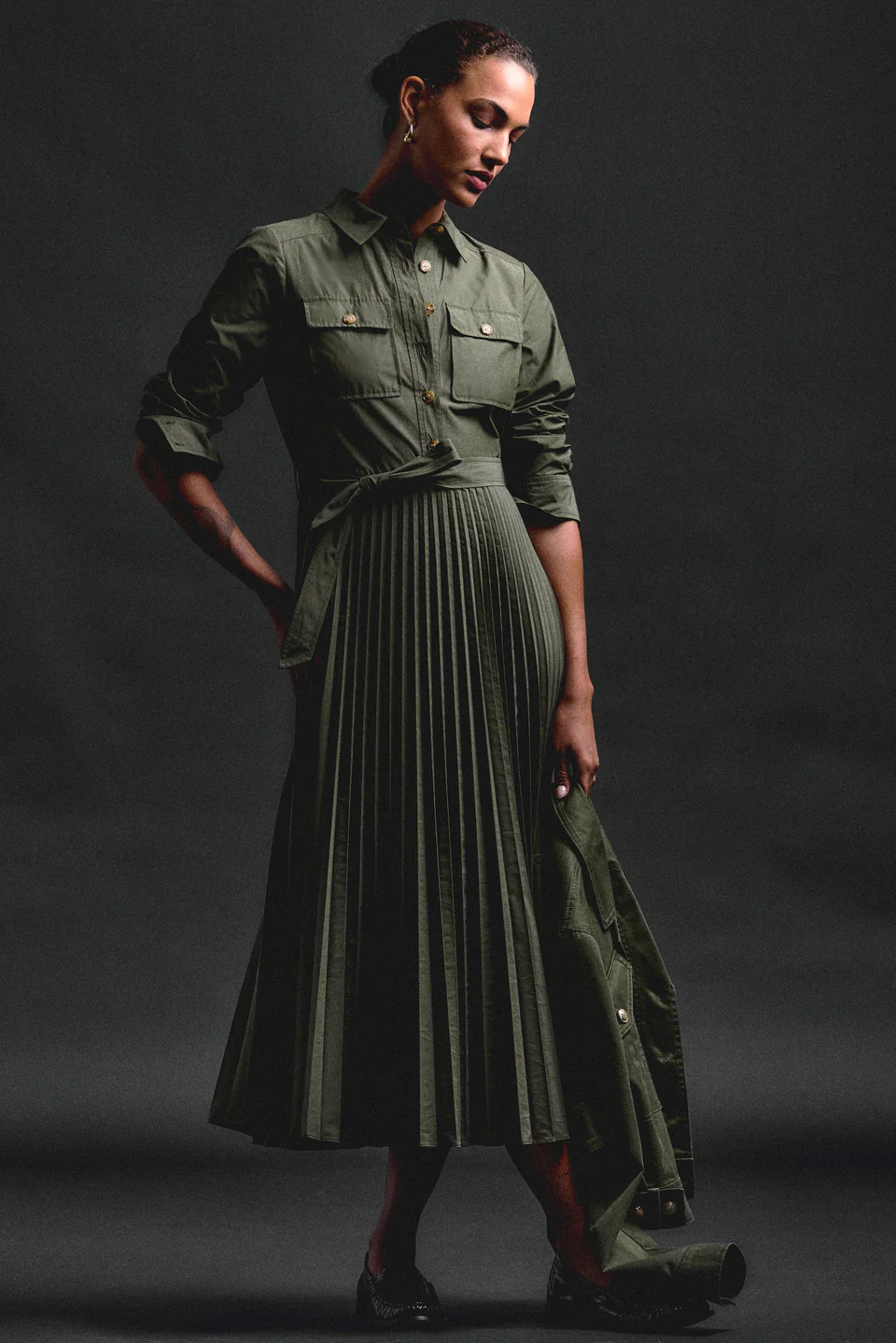 Derek Lam 10 Crosby Kenza Pleated Shirt Dress - Final Sale - Image 5