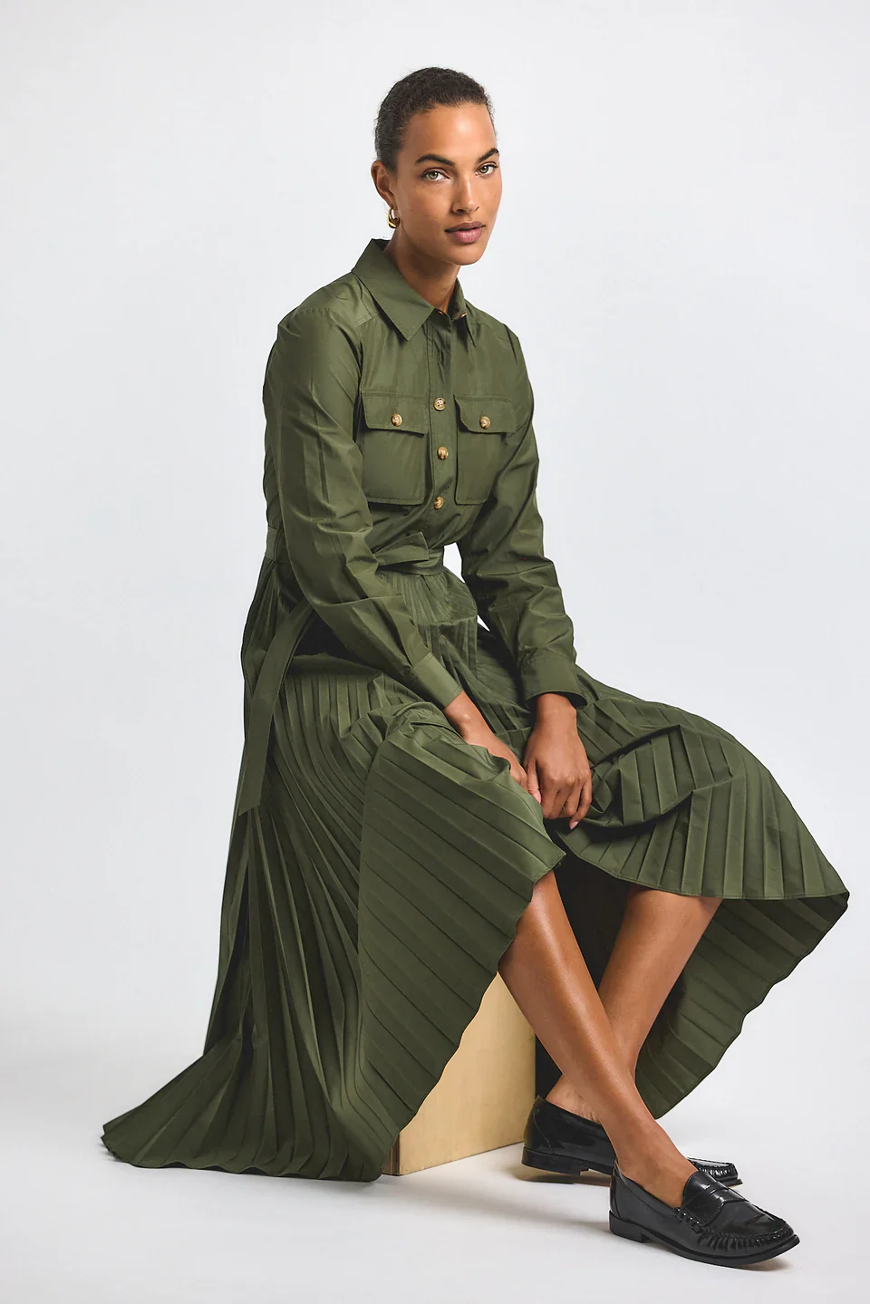 Derek Lam 10 Crosby Kenza Pleated Shirt Dress - Final Sale - Image 6