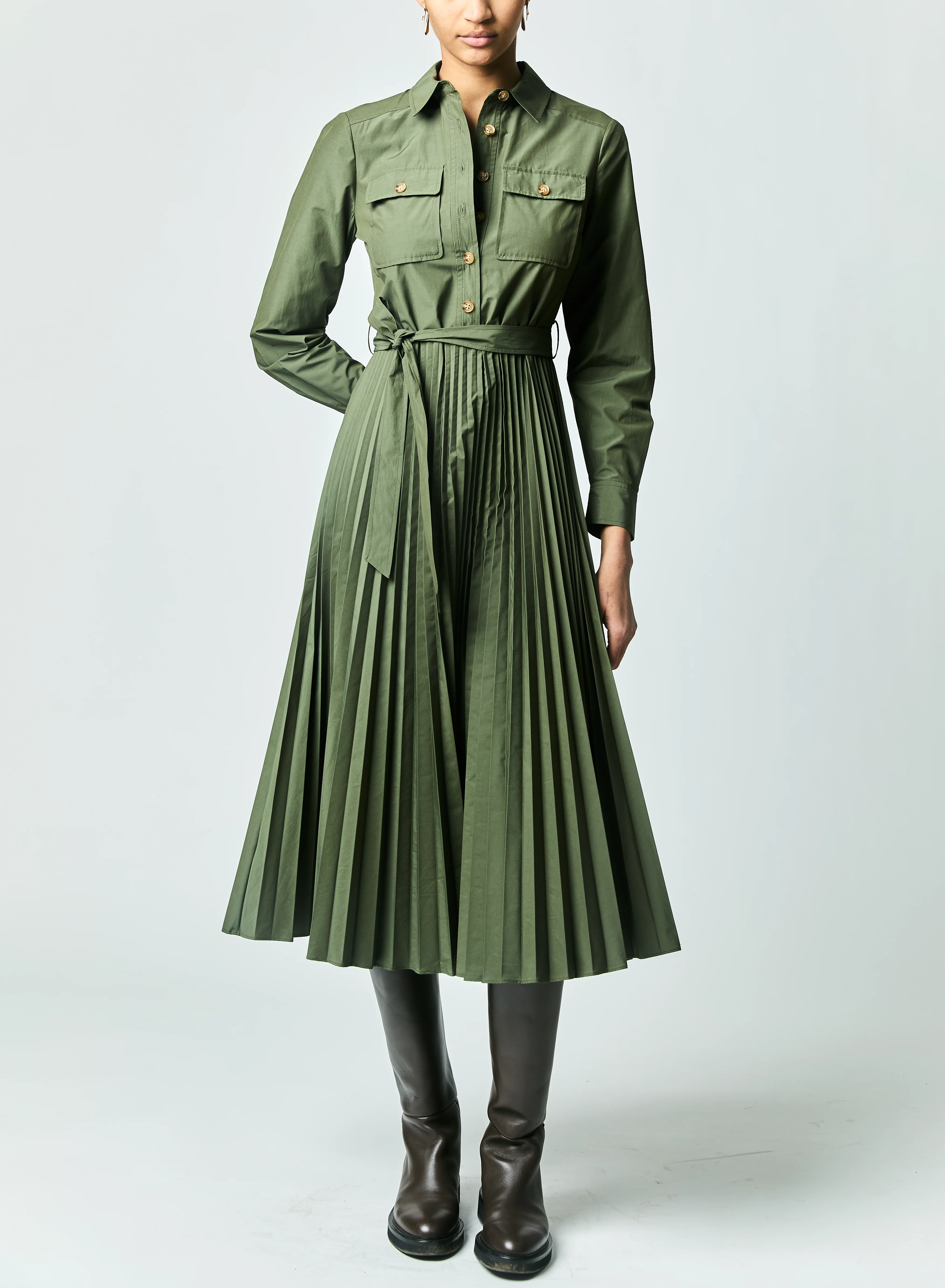 Derek Lam 10 Crosby Kenza Pleated Shirt Dress - Final Sale - Image 7