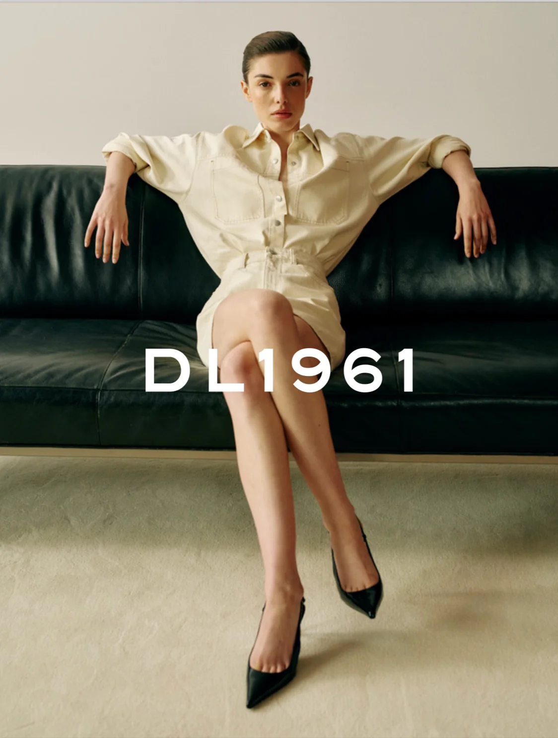 DL1961 Addison Overshirt, Ecru - Image 7