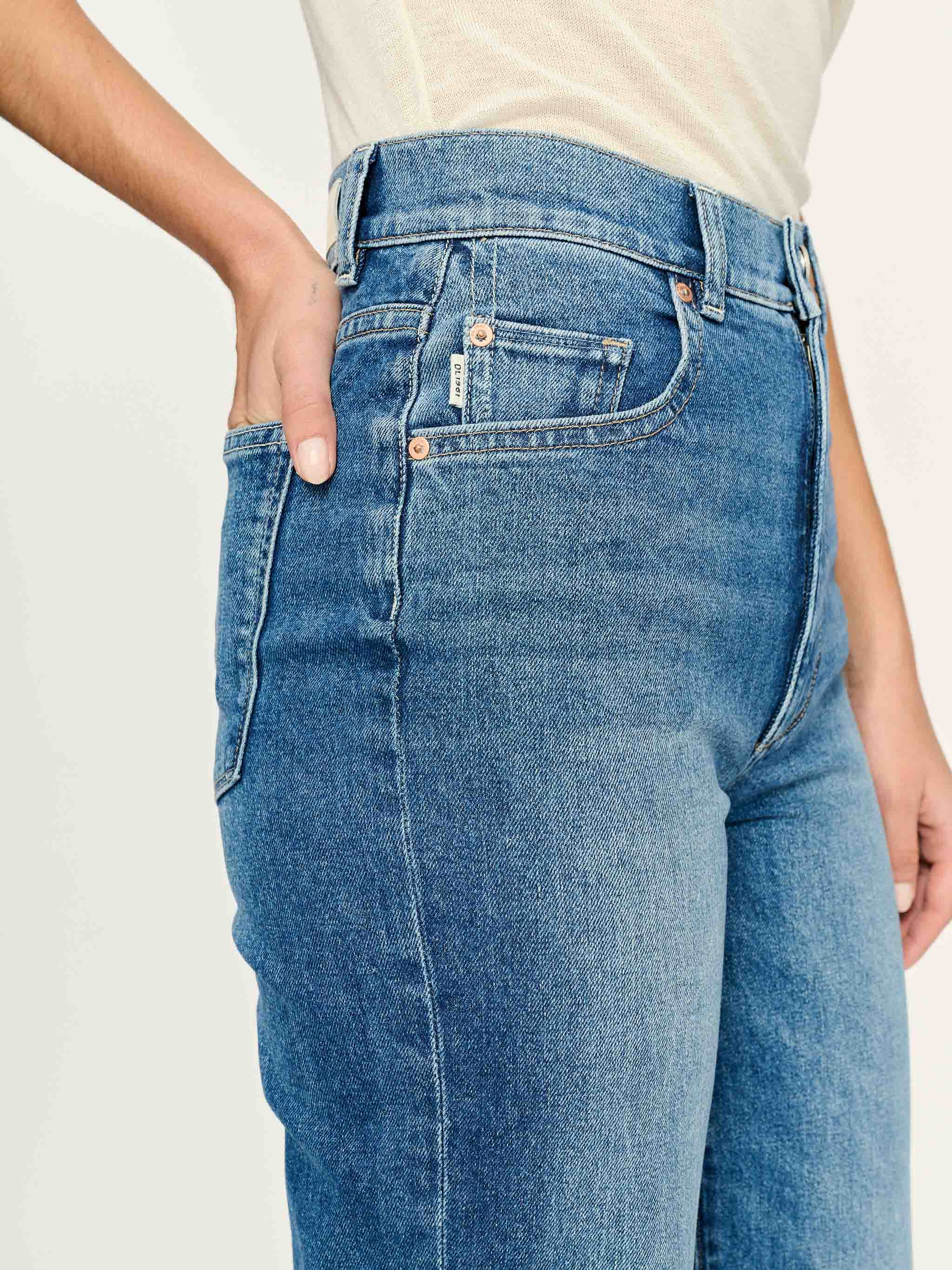 DL1961 Hepburn Wide Leg: High Rise 32", Driggs - Final Sale - Image 4