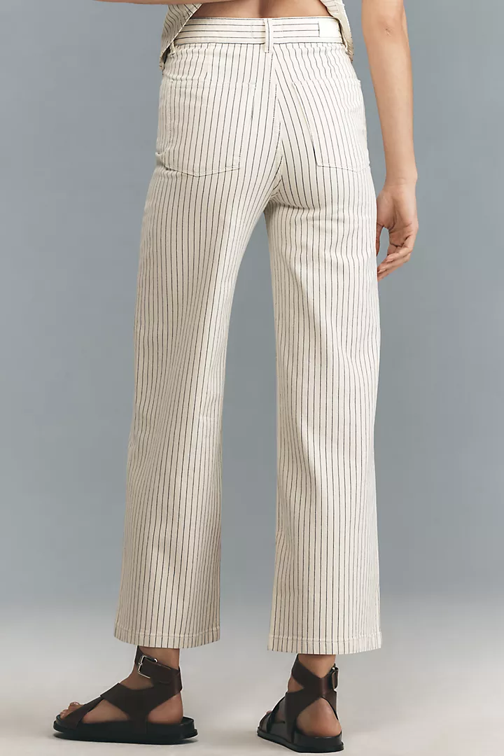 DL1961 Hepburn Wide Leg: High Rise Ankle, Seashell Stripe - Final Sale - Image 3