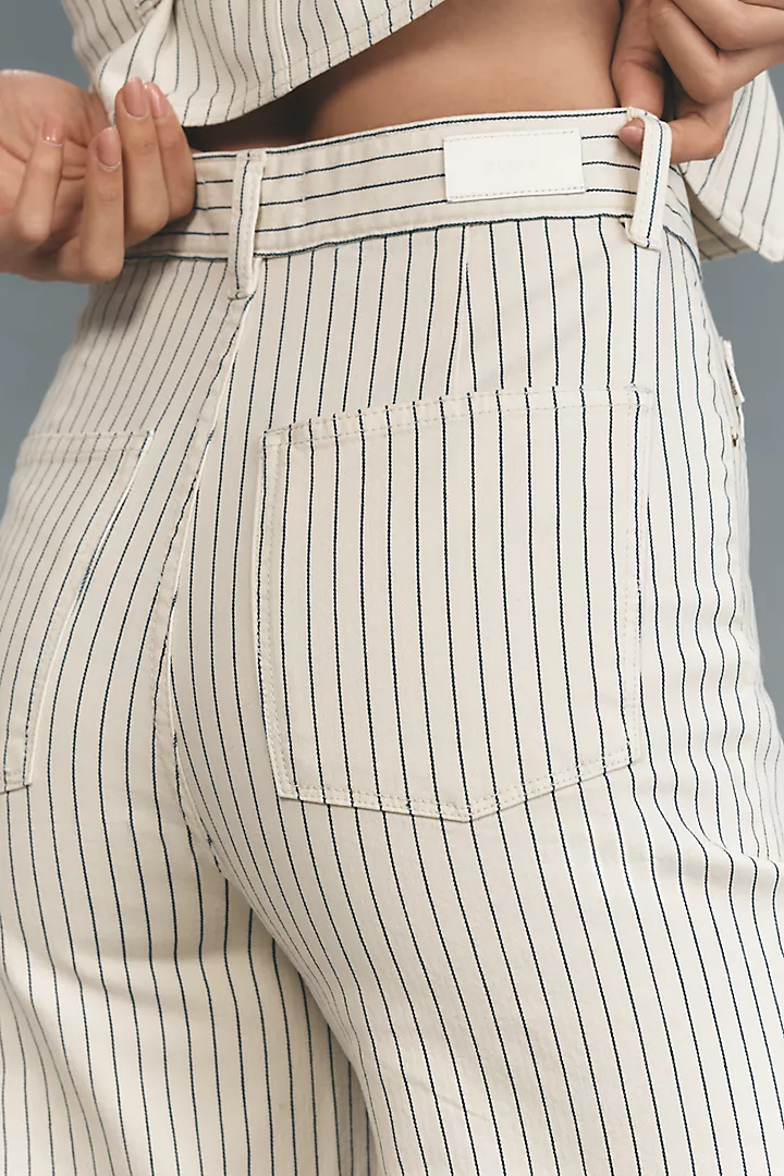 DL1961 Hepburn Wide Leg: High Rise Ankle, Seashell Stripe - Final Sale - Image 4