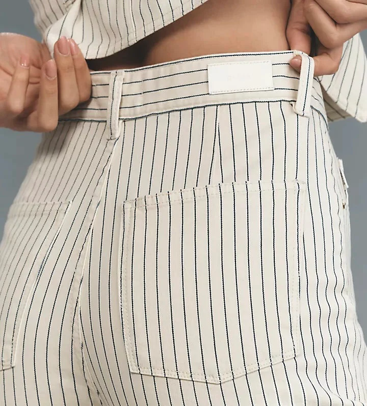 DL1961 Hepburn Wide Leg: High Rise Ankle, Seashell Stripe - Final Sale - Image 5