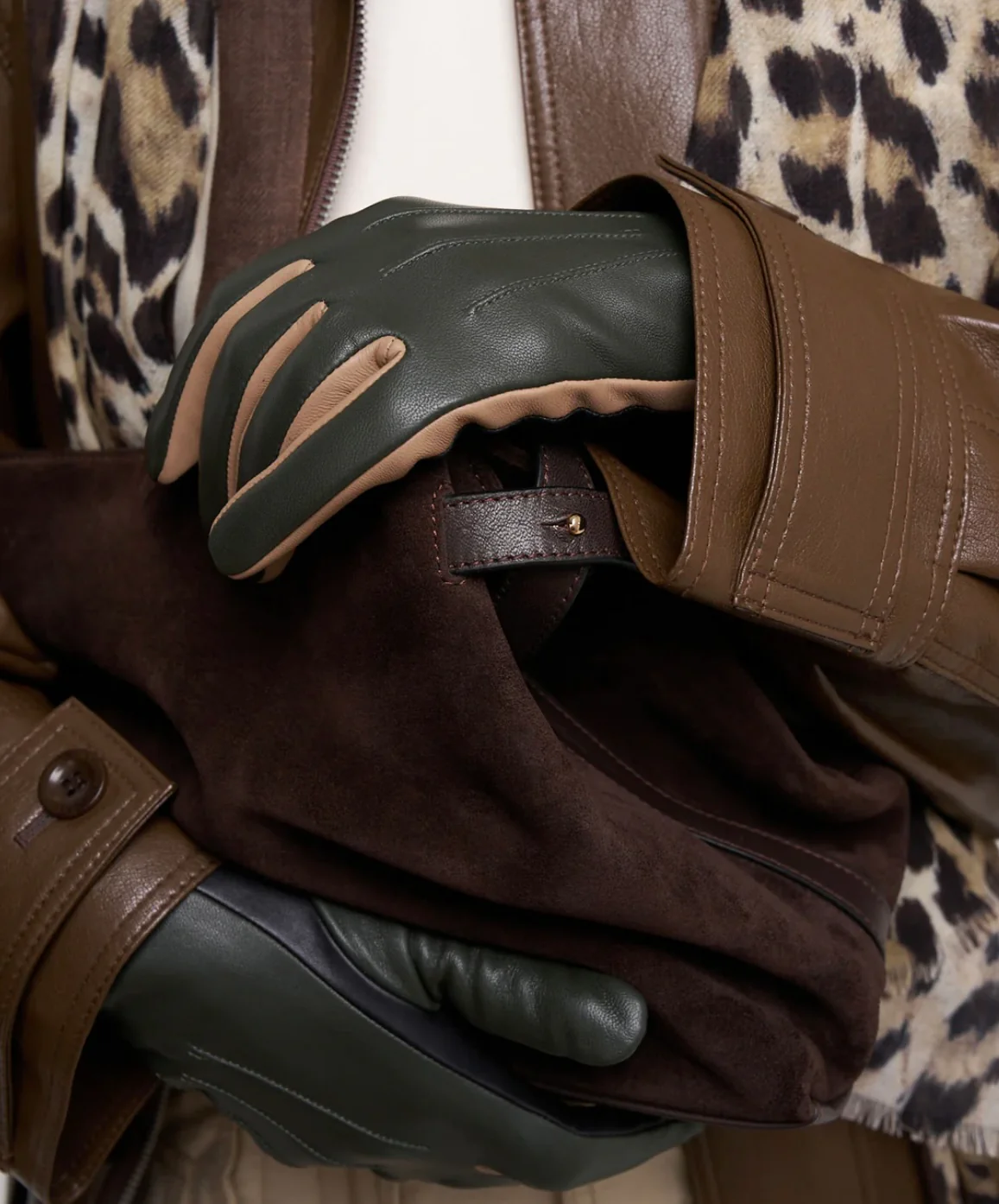 Echo Colorblock Leather Gloves, Available in 3 Colors - Final Sale - Image 8