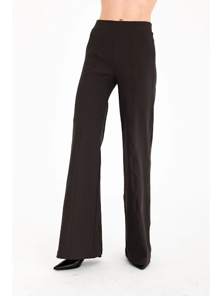 Elaine Kim Rubie Tech Stretch Wide Leg Pants, Cocoa - Image 2