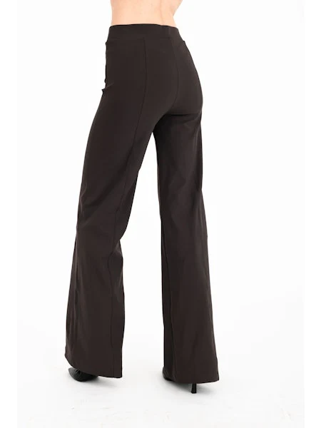 Elaine Kim Rubie Tech Stretch Wide Leg Pants, Cocoa - Image 3