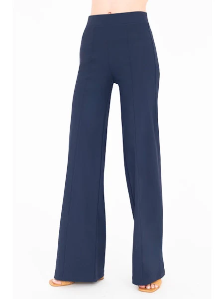 Elaine Kim Rubie Tech Stretch Wide Leg Pants, Indigo - Image 3