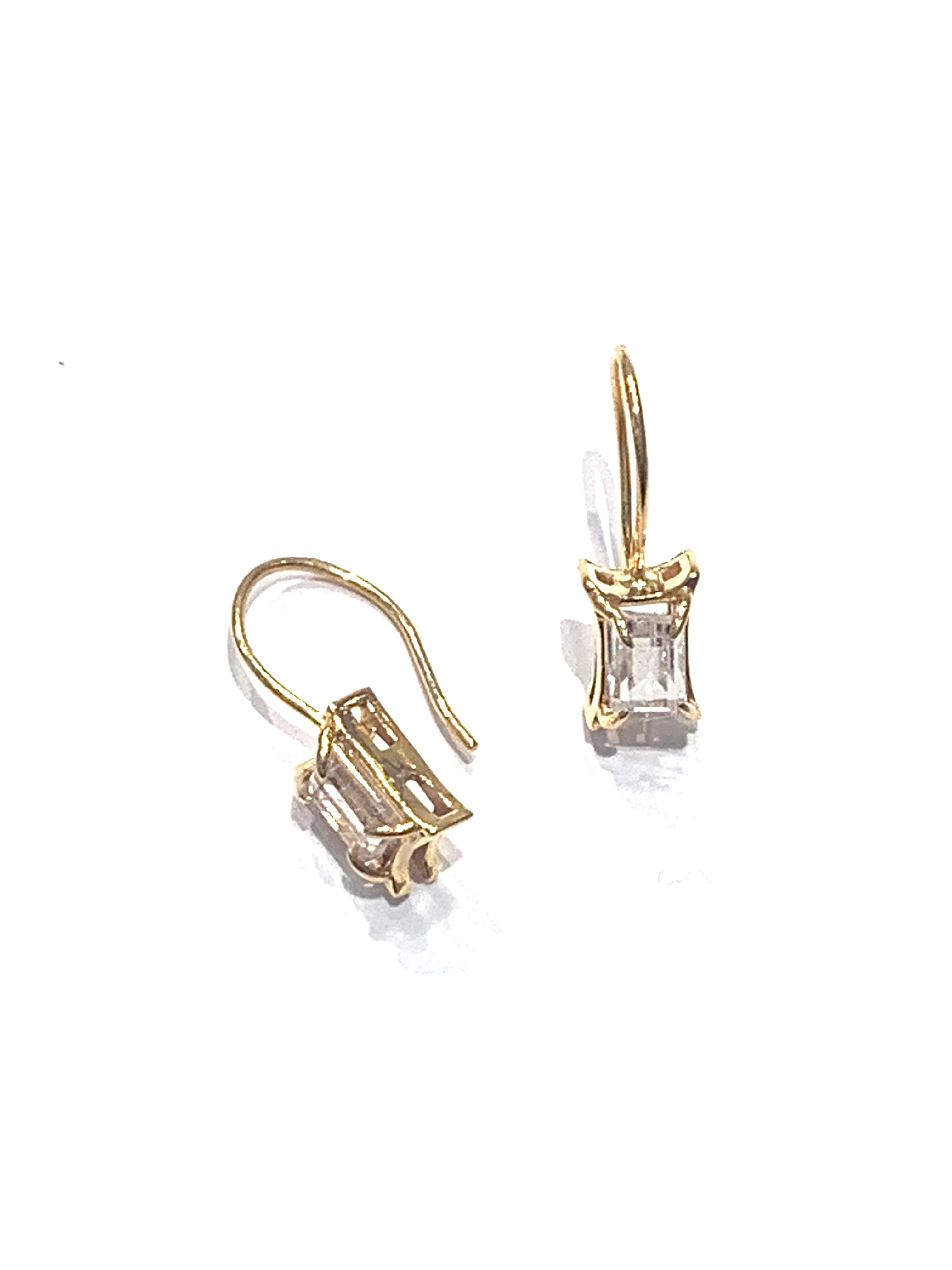 Erin Steele Jewelry 14k Gold White Topaz Earrings - Image 2