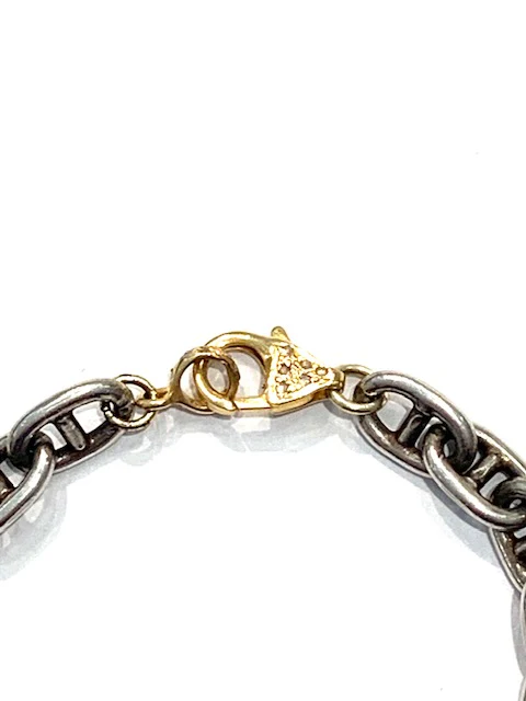 Erin Steele Jewelry Thick Mariner Chain Bracelet w/ Diamond Clasp - Image 2