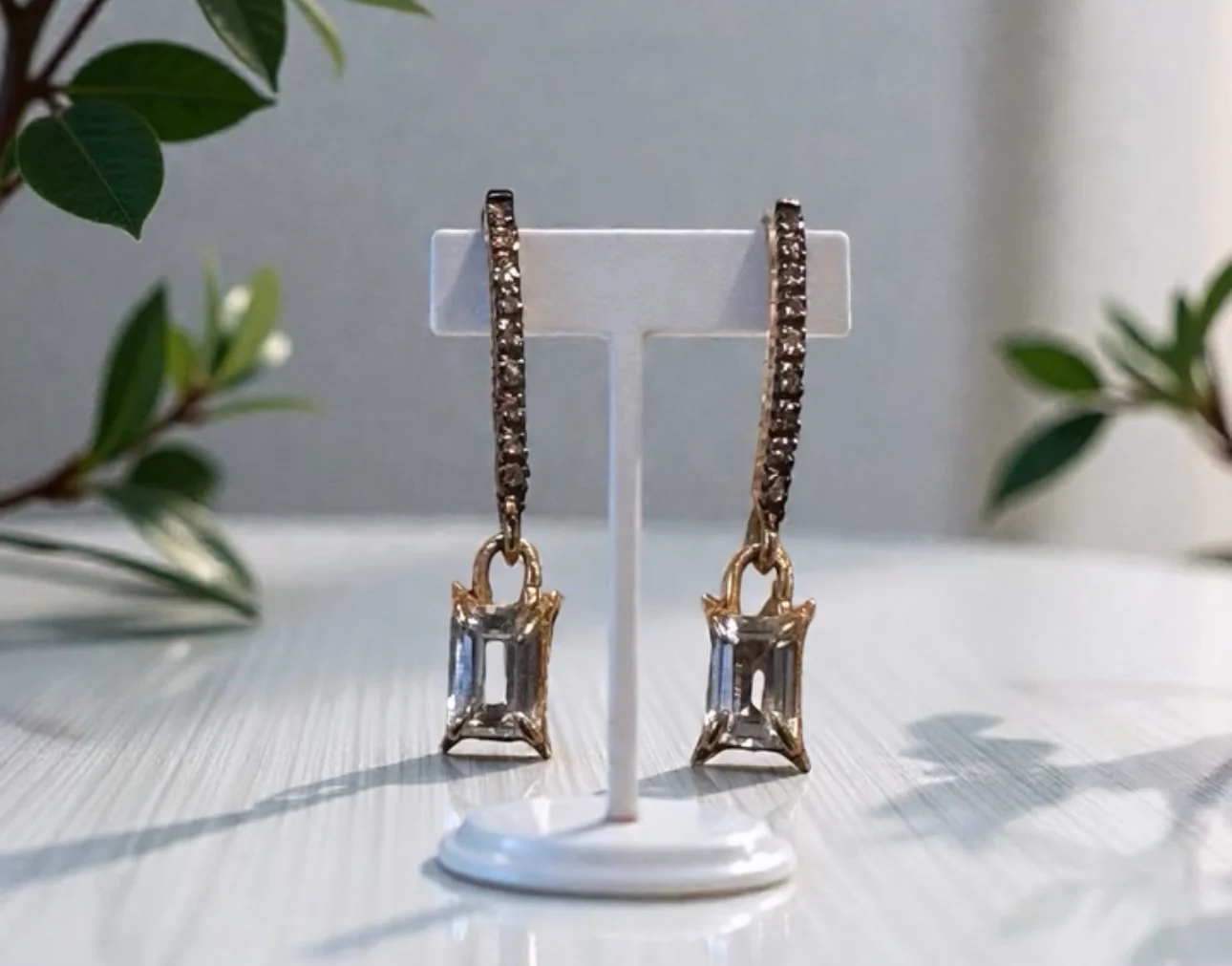 Erin Steele Jewelry Baby White Topaz w/ Black Diamonds Earrings - Image 3