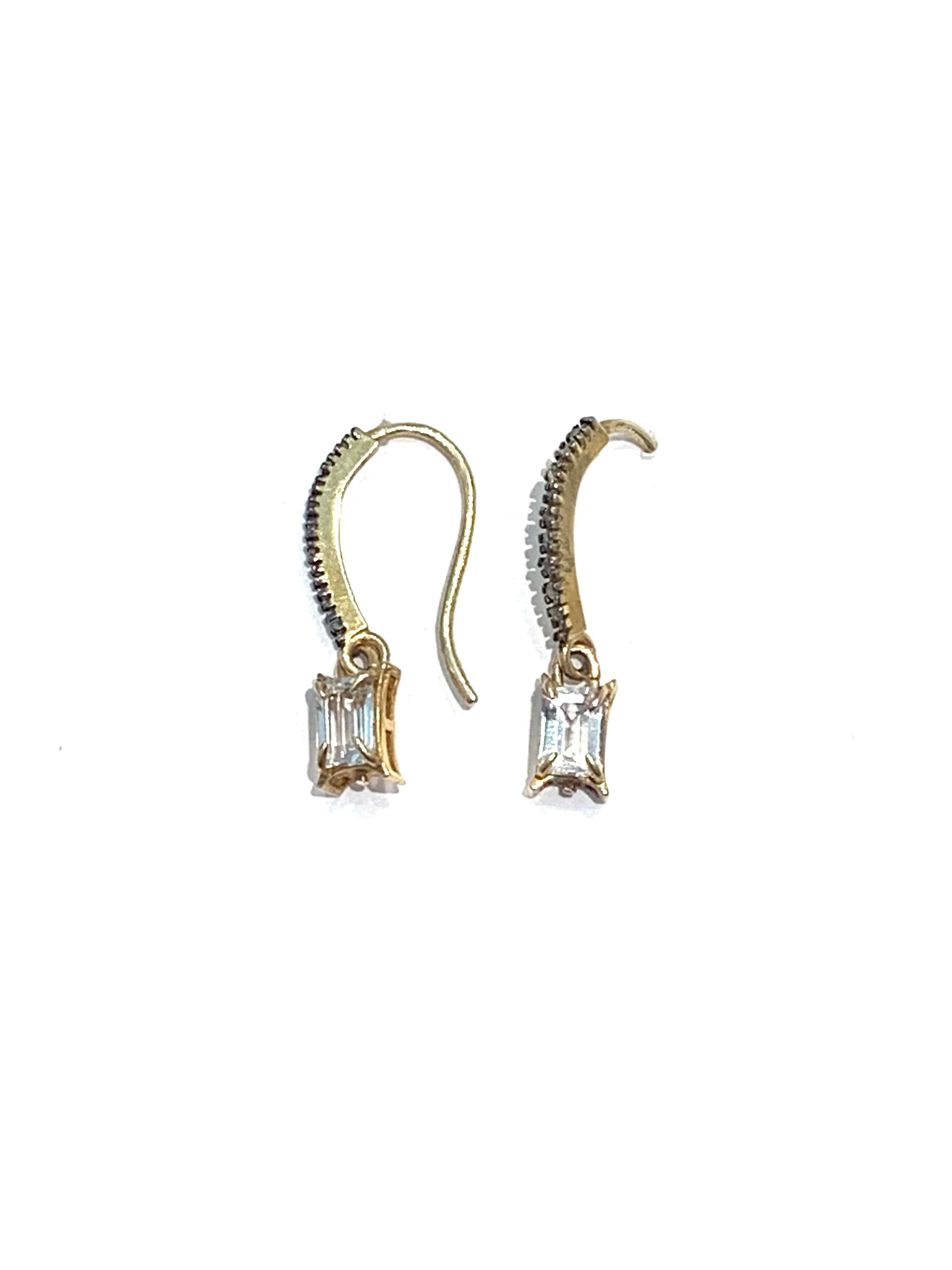 Erin Steele Jewelry Baby White Topaz w/ Black Diamonds Earrings - Image 4