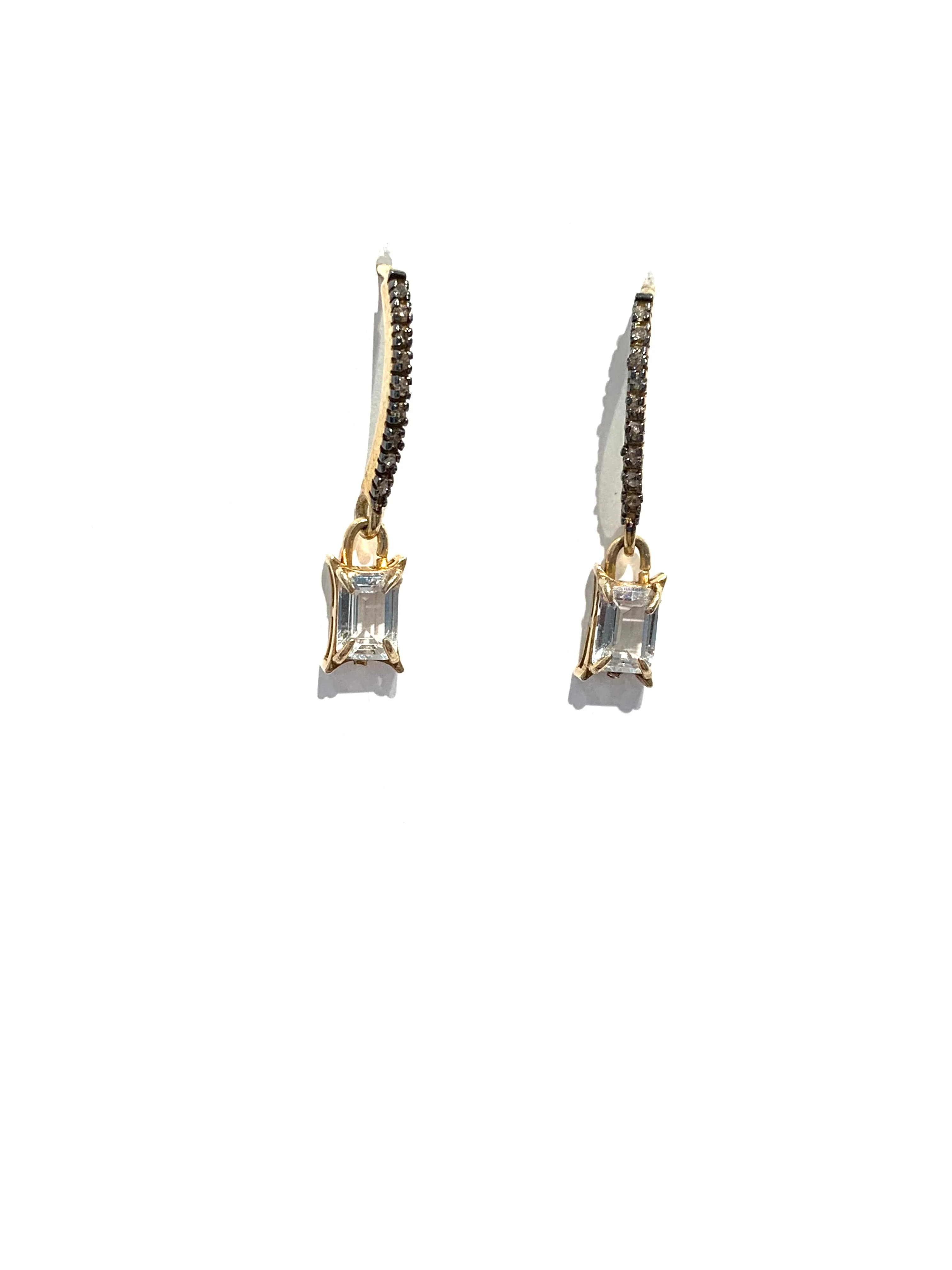 Erin Steele Jewelry Baby White Topaz w/ Black Diamonds Earrings - Image 5