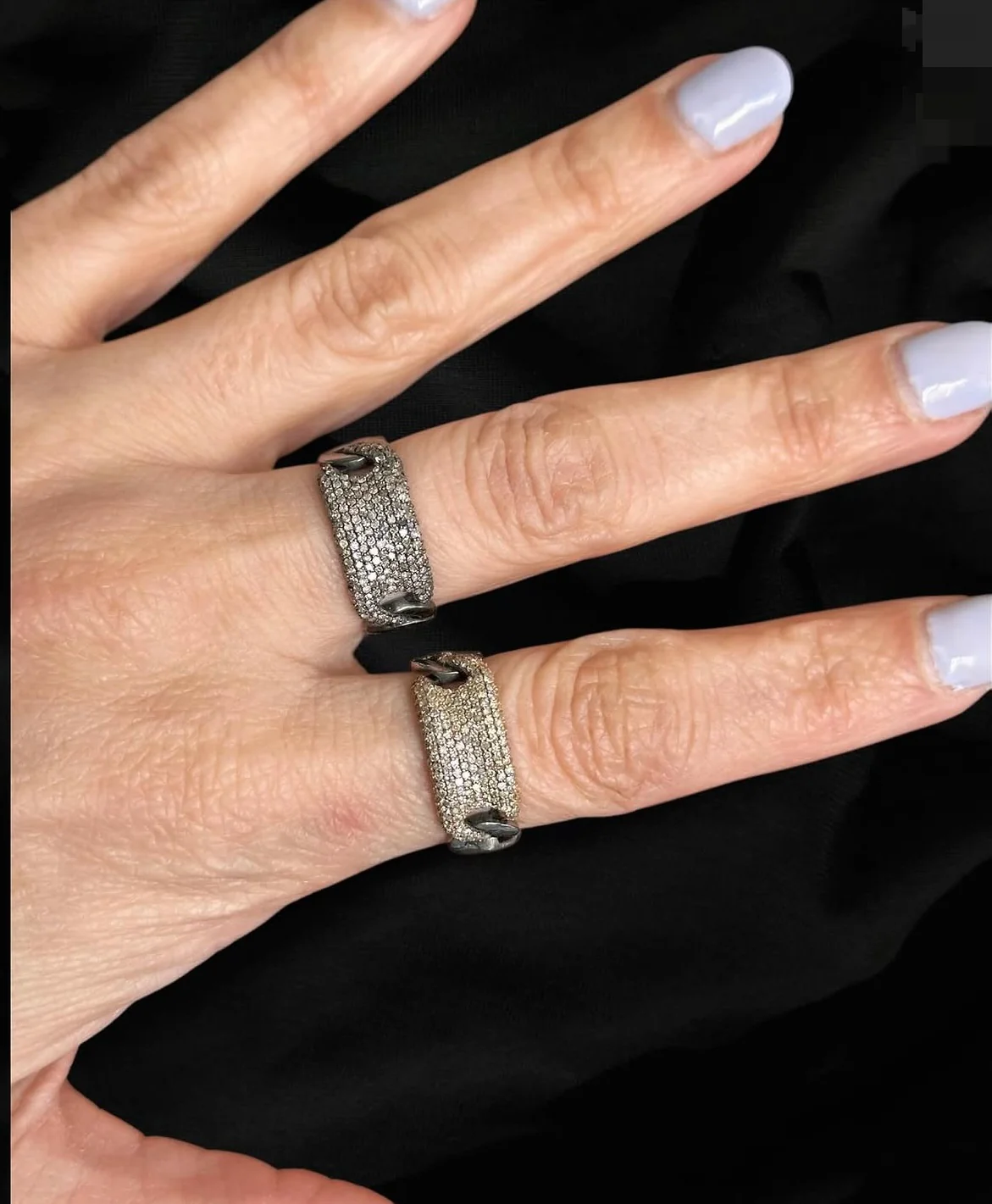 Erin Steele Jewelry Pave Set Diamond Two-Tone Ring, 2 Sizes Available - Image 2