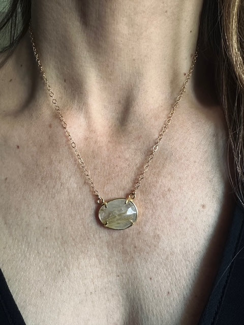 Erin Steele Jewelry Rutilated Quartz Pendant Necklace - Image 2