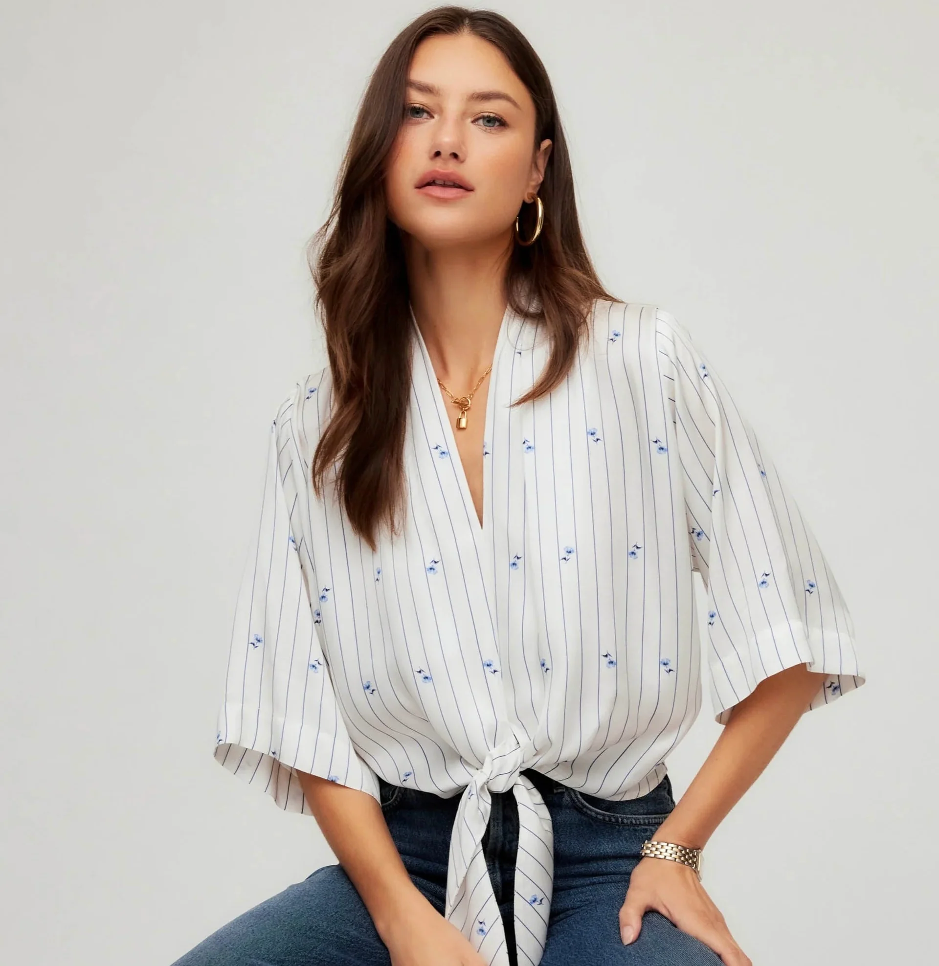 Fifteen Twenty Bernice Tie-Front Blouse - Image 7