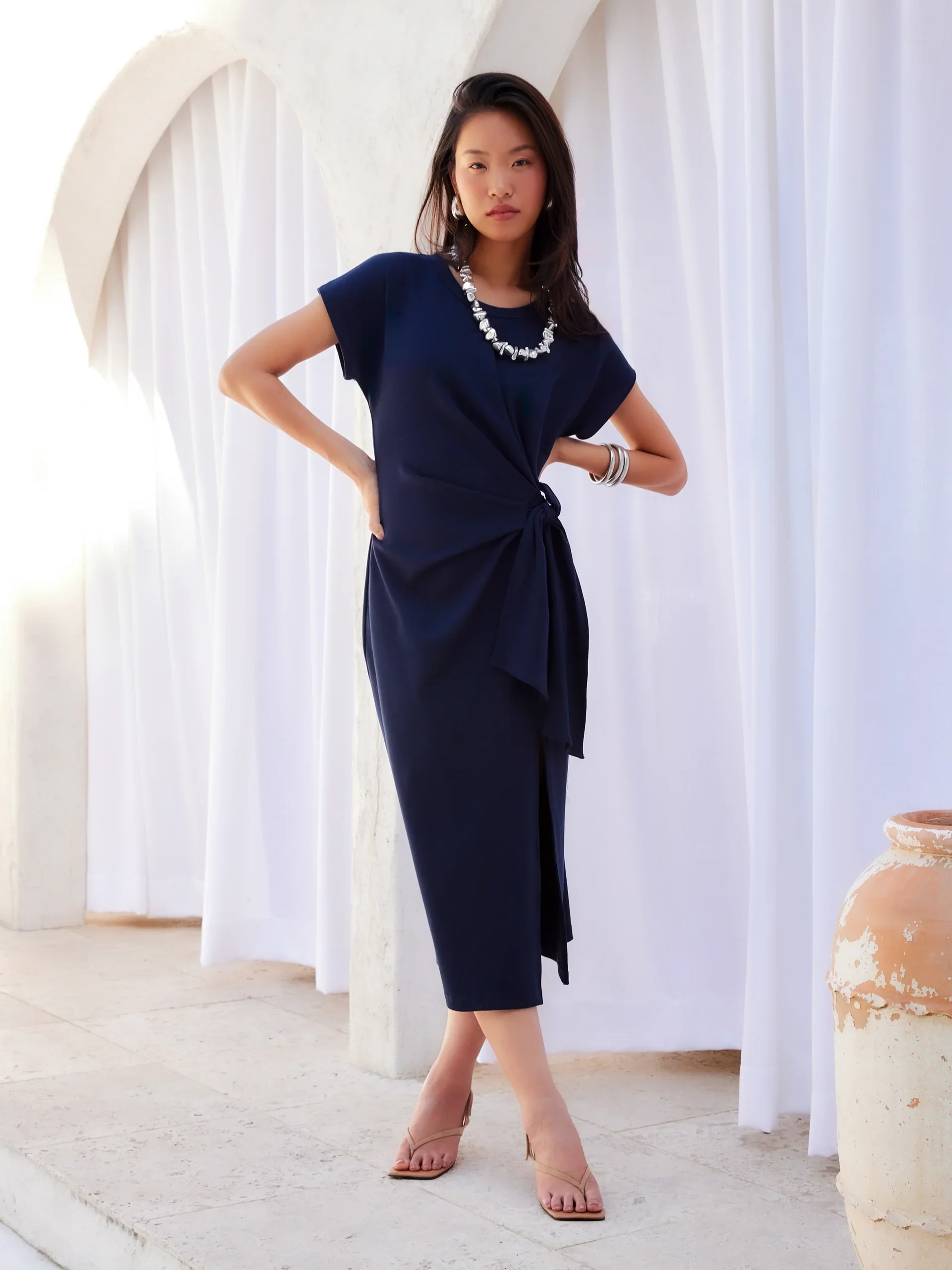 Fifteen Twenty Marissa Side-Knot Midi Dress - Image 4
