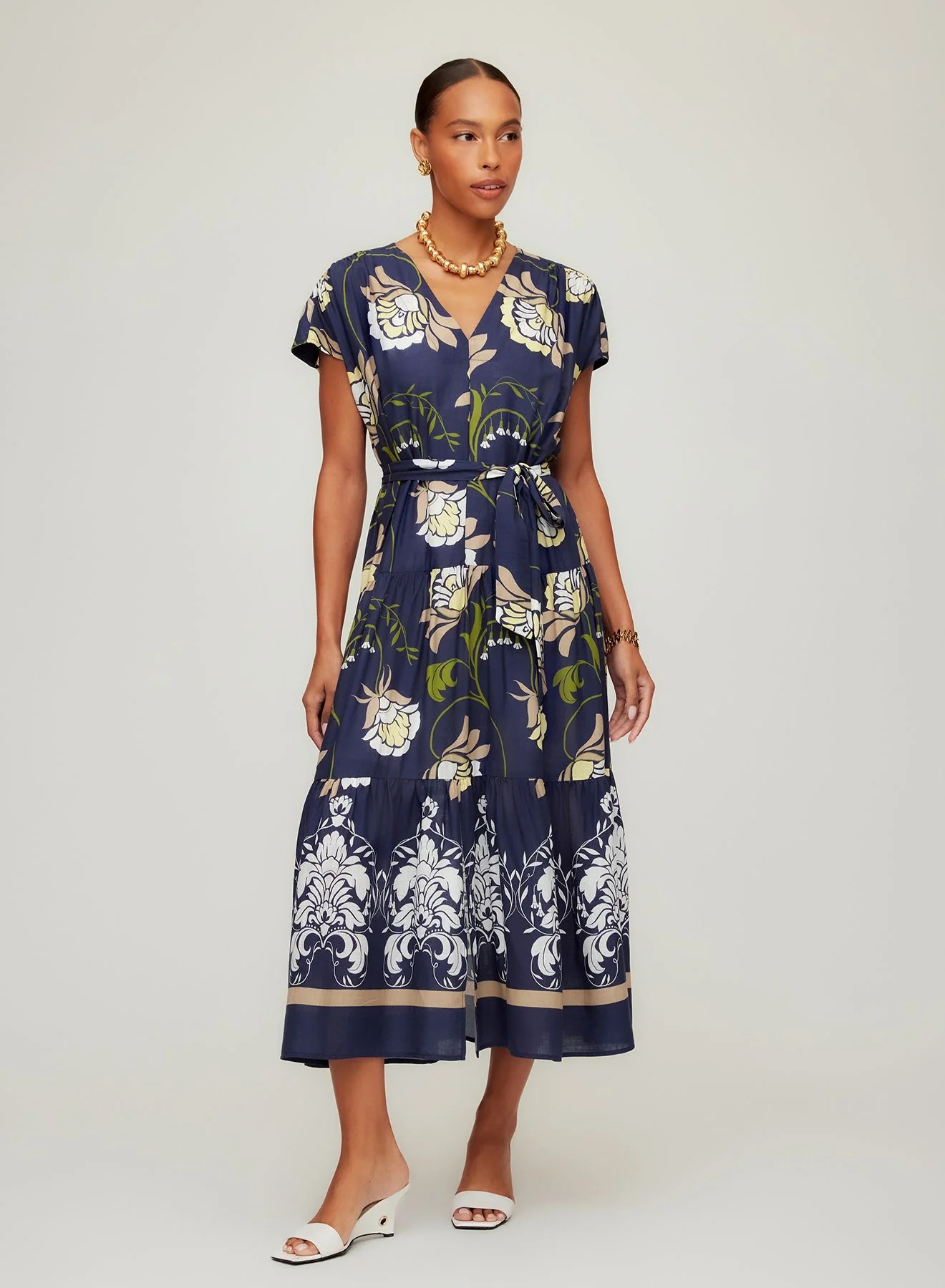 Fifteen Twenty Kristine Tiered Front-Slit Midi Dress - Image 5