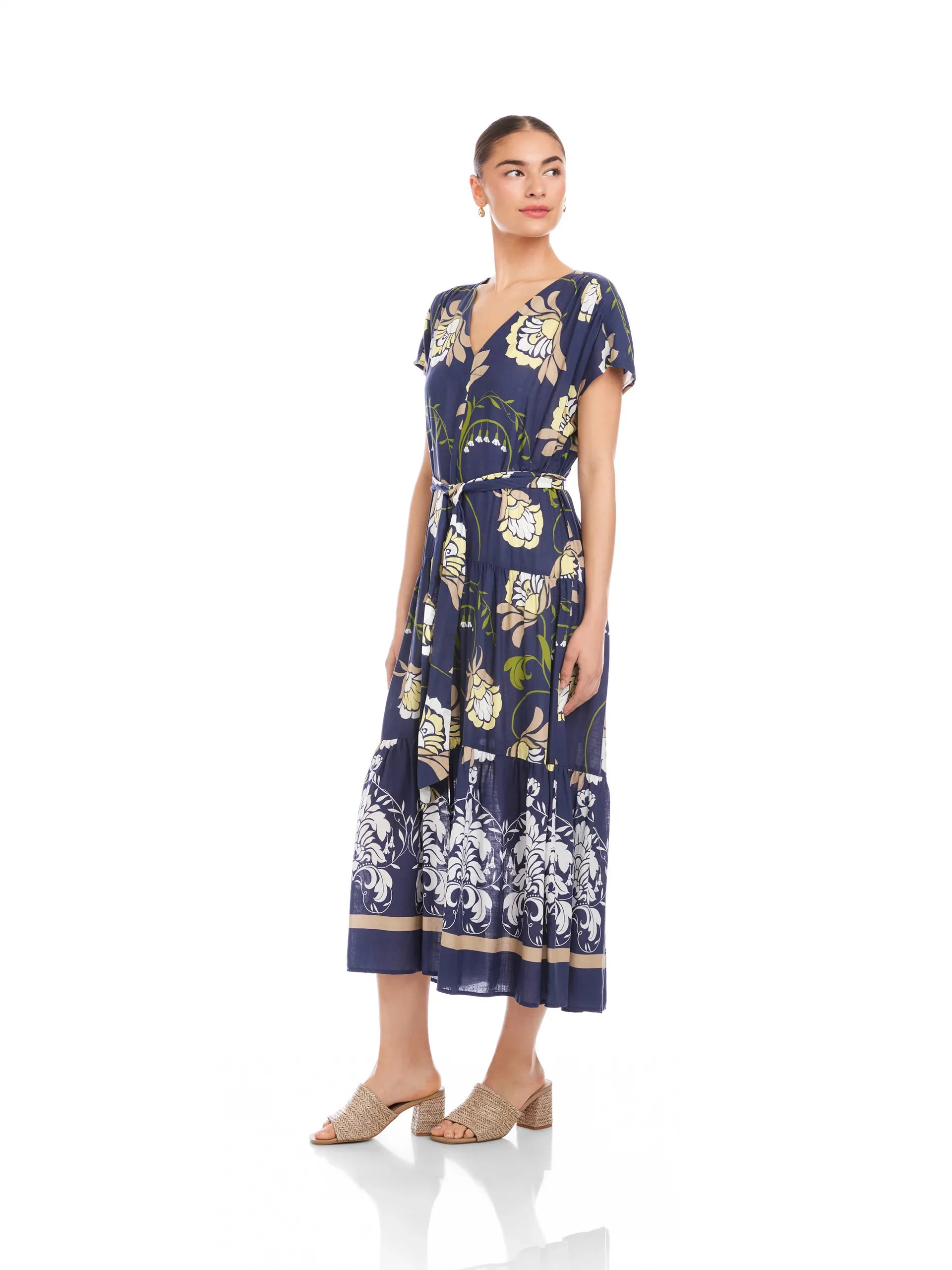 Fifteen Twenty Kristine Tiered Front-Slit Midi Dress - Image 7