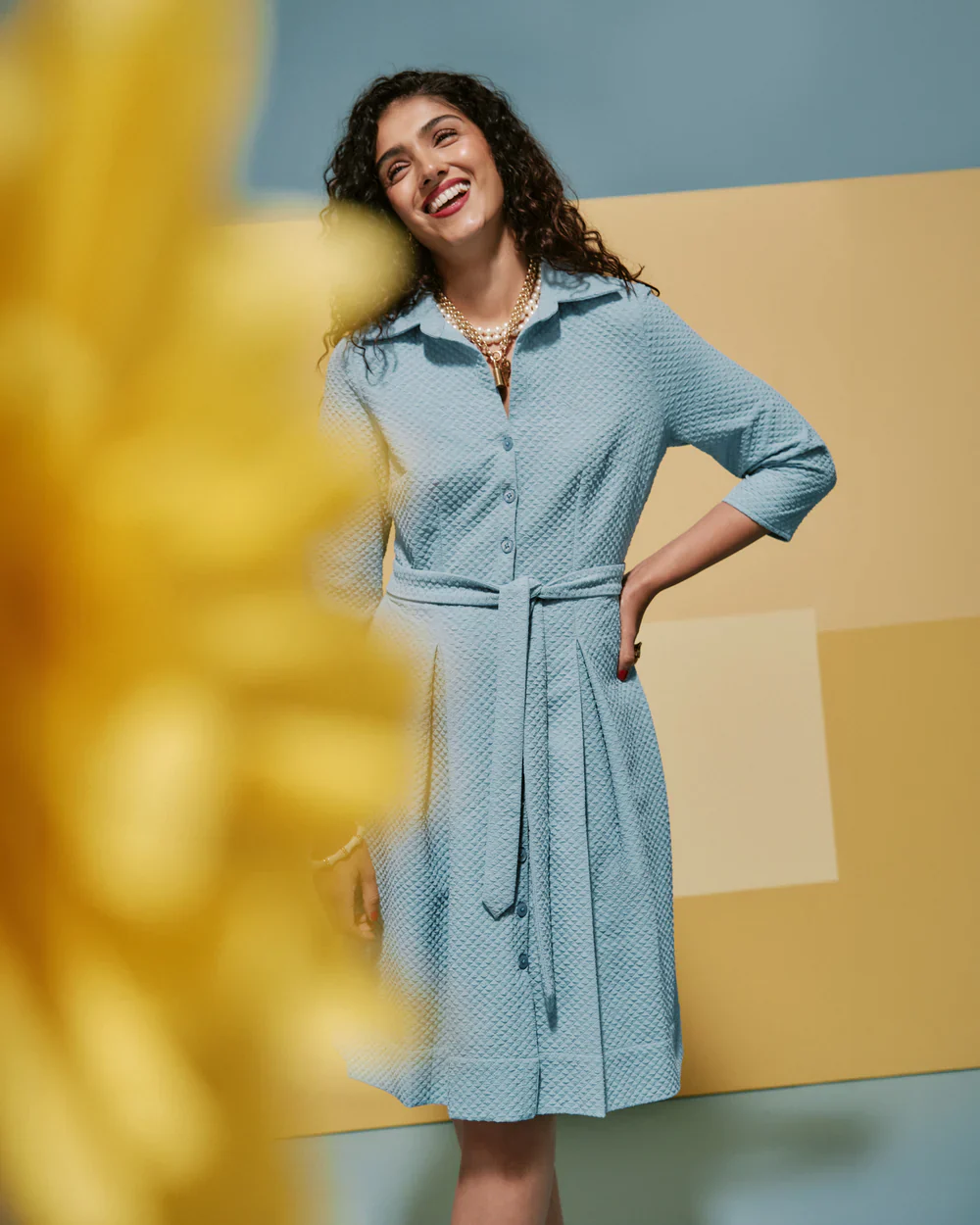 Frances Valentine Bellini Dress, Waffle Weave - Image 2